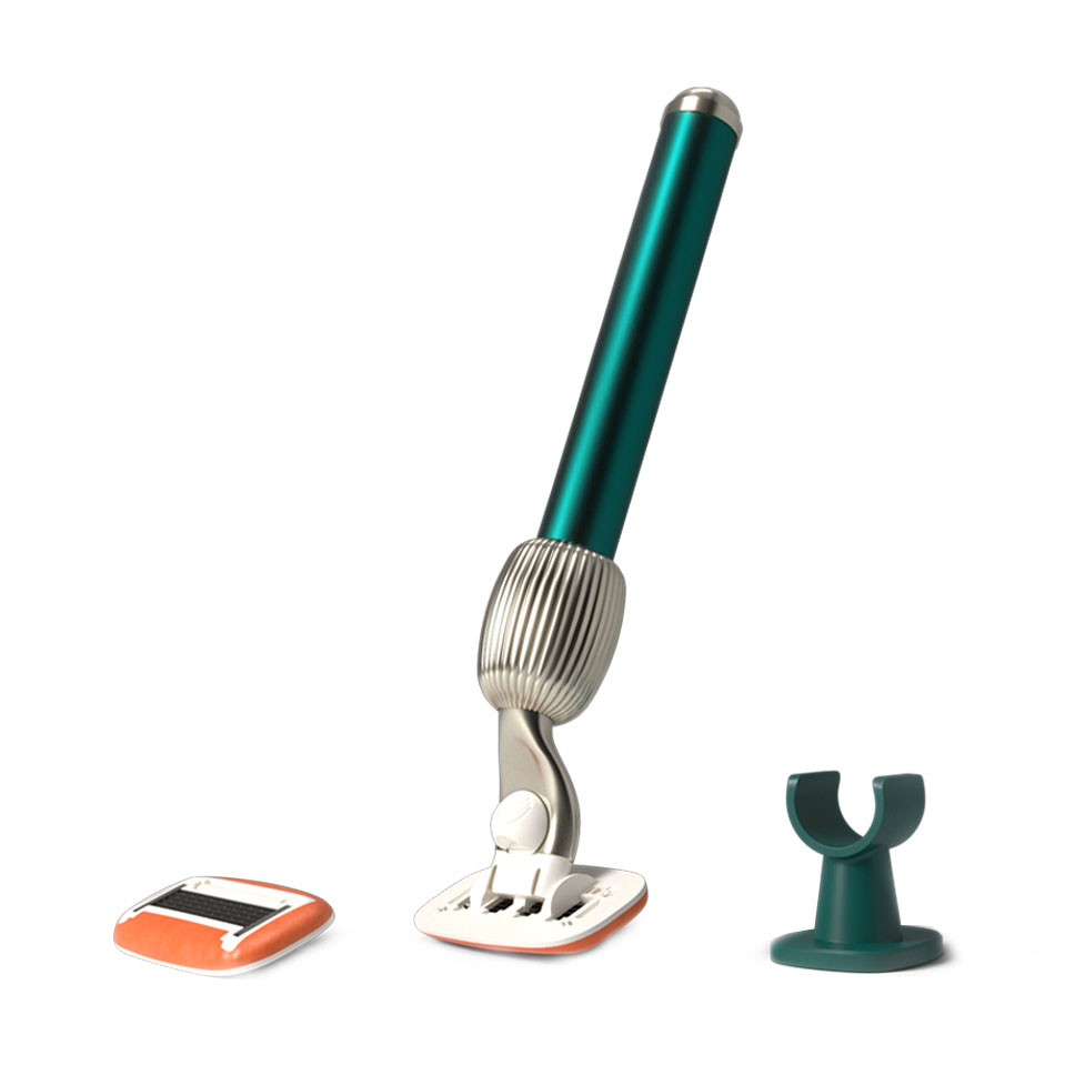 Набір засобів для гоління Fler The Razor Starter Set Pine Deep And Elegant (бритва, 1 шт + тримач, 1 шт + лезо, 2 шт)